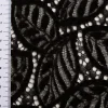 Spitze mit Chenille Blätterdessin Meterware schwarz 150cm breit