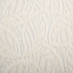 Spitze mit Chenille Blätterdessin Meterware wollweiß 150cm breit