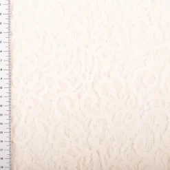 Spitze mit Chenille Meterware wollweiß floral 150cm breit
