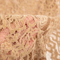 Spitze mit Chenille Meterware floral camel 150cm breit