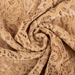 Spitze mit Chenille Meterware floral camel 150cm breit