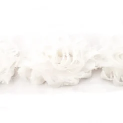 Spitzenband Chiffon Blüten creme Meterware Länge: 6cm 100% Polyester