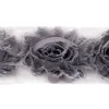 Spitzenband Chiffon Blüten grau Meterware Länge: 6cm 100% Polyester