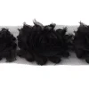 Spitzenband Chiffon Blüten schwarz Meterware 8cm breit