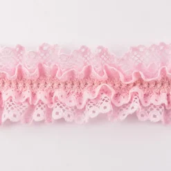 Spitzenband Gummiband Spitze elastisch rosa Breite: 4cm