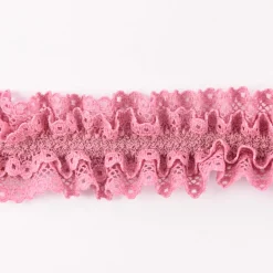 Spitzenband Gummiband Spitze elastisch altrosa Breite: 4cm