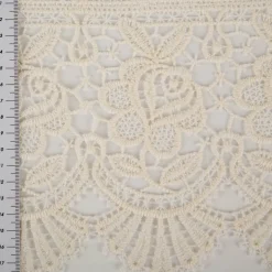 Spitzenborte Häkelborte Makramee Blumen natur 18cm breit