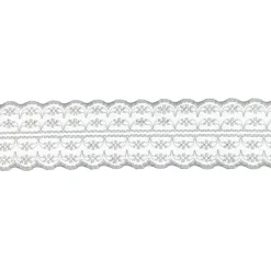 Spitze Spitzenborte Spitzenband Tüllspitze Meterware grau Breite: 4,8cm