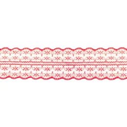Spitze Spitzenborte Spitzenband Tüllspitze Meterware rot Breite: 4,8cm