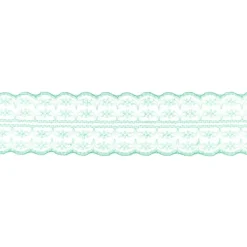 Spitze Spitzenborte Spitzenband Tüllspitze Meterware dunkelmint Breite: 4,8cm