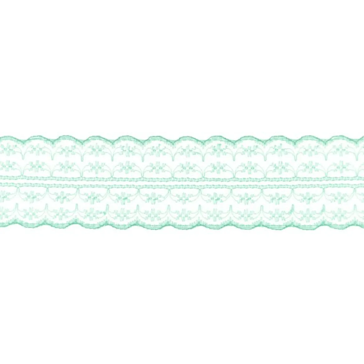 Spitze Spitzenborte Spitzenband Tüllspitze Meterware dunkelmint Breite: 4,8cm