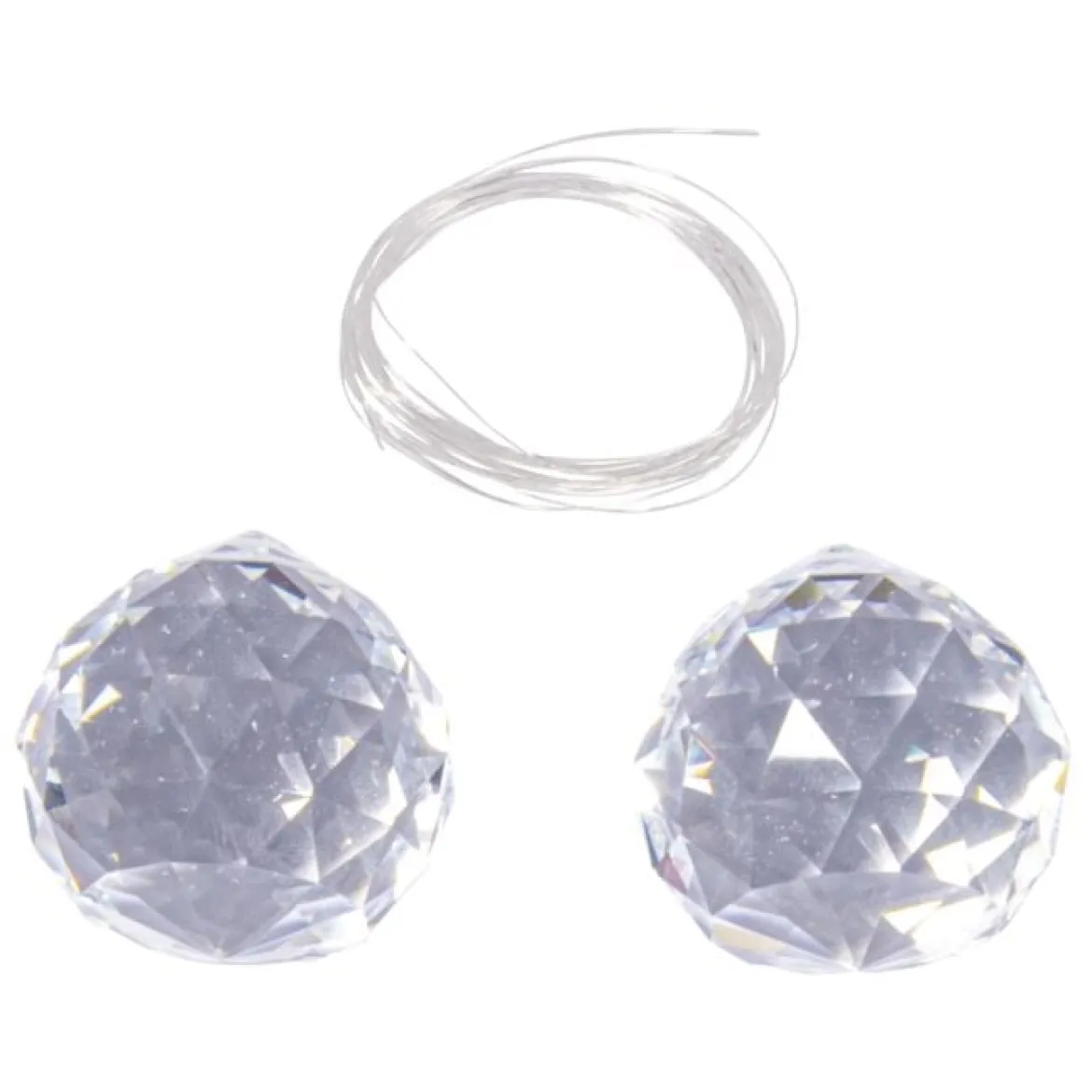 2 Stück Dekohänger Sonnenfänger aus Brosilikatglas 3x3,5cm