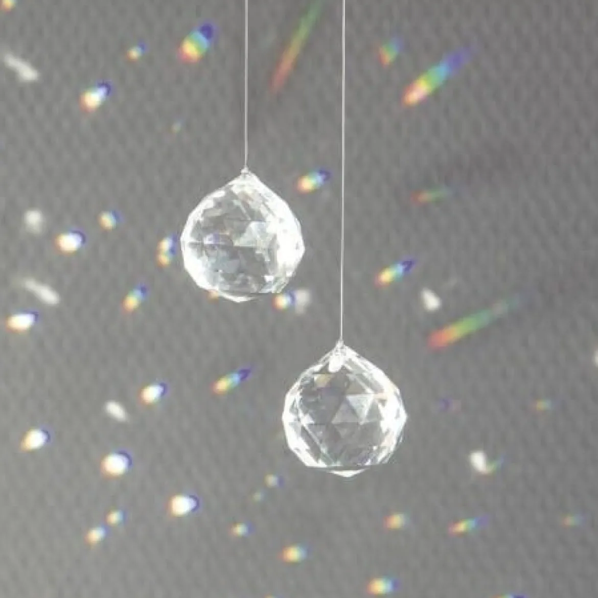 2 Stück Dekohänger Sonnenfänger aus Brosilikatglas 3x3,5cm