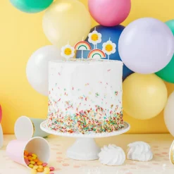 5 Stück Geburtstagskerzen Daisy Blumen und Regenbogen