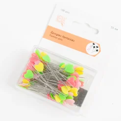 Stecknadel Herzchen bunt im 100er Pack