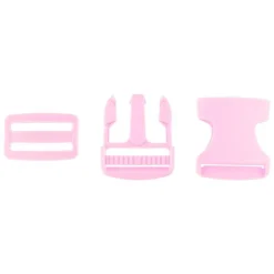 Steckverschluss Taschenverschluss Buckle Steckschnalle mit Dreisteg rosa 38mm