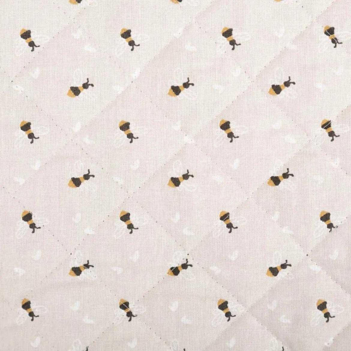 Steppstoff Baumwolle Wendestoff Erdbeeren Bienen beige 1,38m Breite