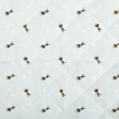Steppstoff Baumwolle Wendestoff Erdbeeren Bienen hellblau 1,38m Breite