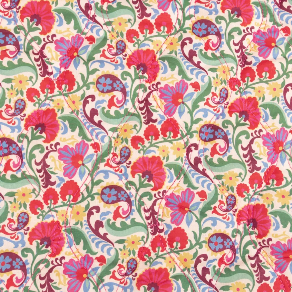 Steppstoff Baumwollstoff Voile Blumen Streifen Poppy Fabrics weiß bunt 1,35m Breite