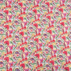 Steppstoff Baumwollstoff Voile Blumen Streifen Poppy Fabrics weiß bunt 1,35m Breite