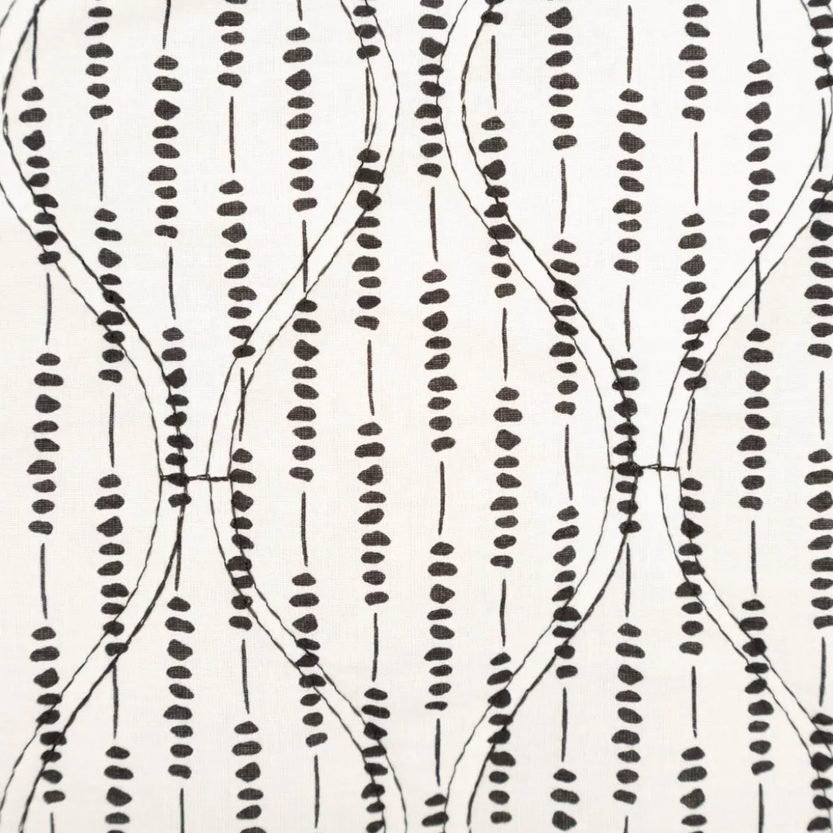 Steppstoff Baumwollstoff Voile Blumen Abstrakt schwarz weiß 1,35m Breite