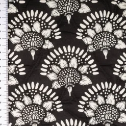 Steppstoff Baumwollstoff Voile Blumen Abstrakt schwarz weiß 1,35m Breite
