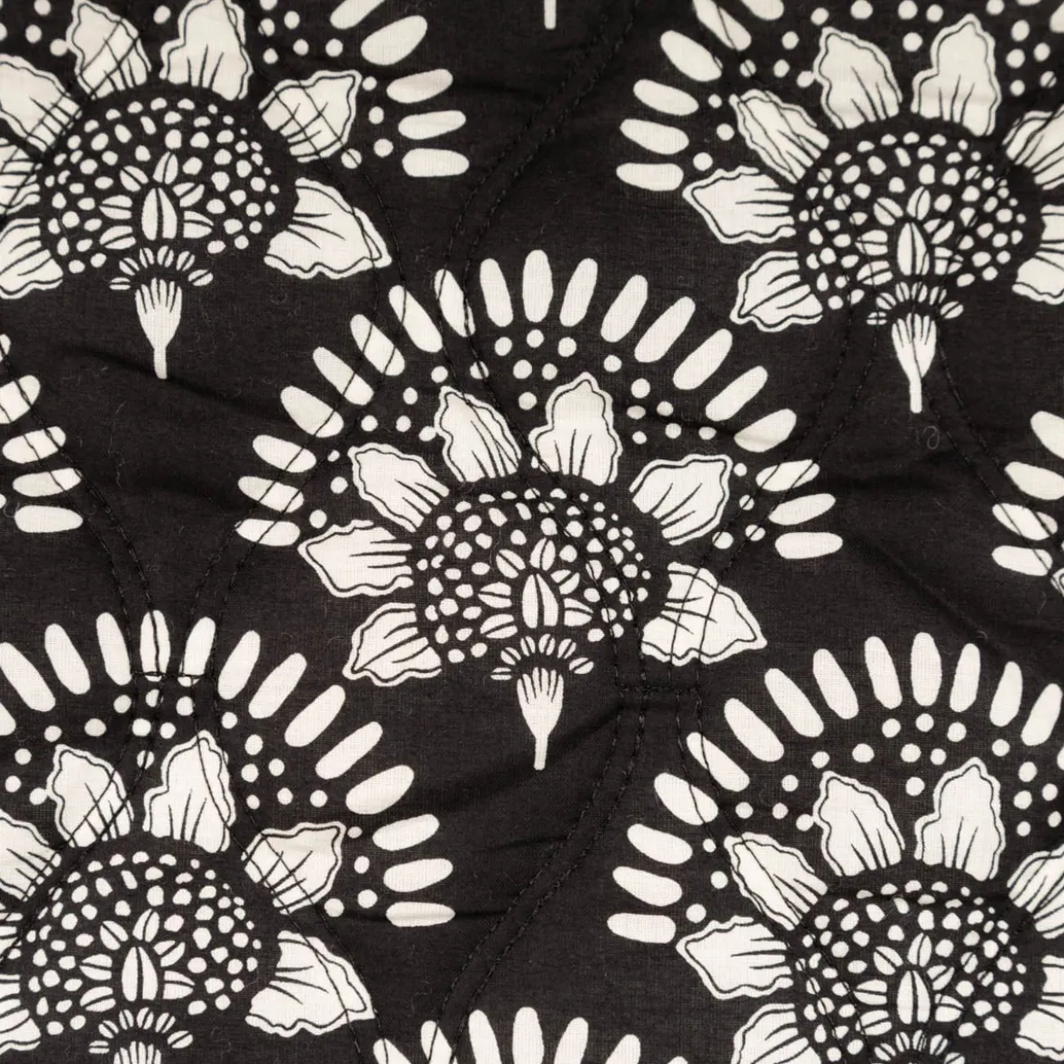 Steppstoff Baumwollstoff Voile Blumen Abstrakt schwarz weiß 1,35m Breite