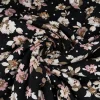 Steppstoff Bekleidungsstoff Blüten schwarz-blau rosa 1,39m Breite