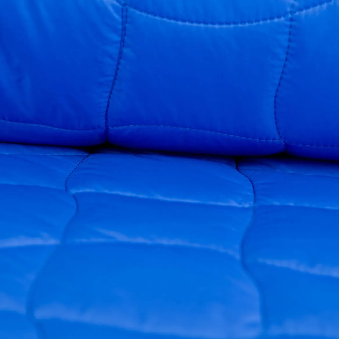 Steppstoff Jackenstoff Graphic Square blau neongrün 1,40m Breite
