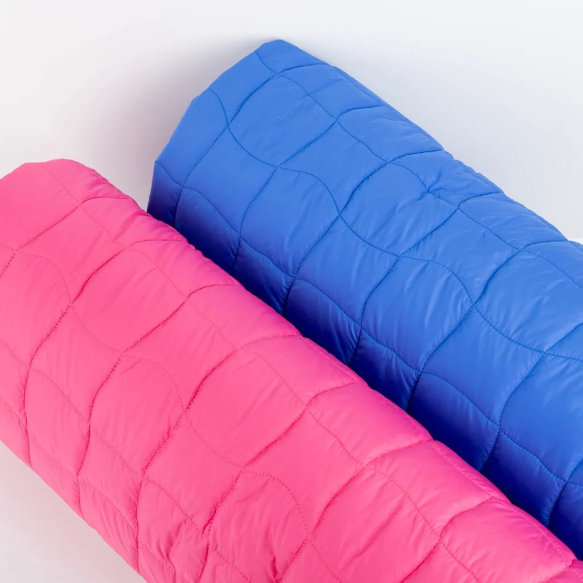 Steppstoff Jackenstoff Graphic Square pink neongrün 1,40m Breite