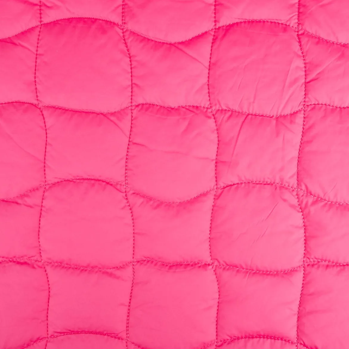 Steppstoff Jackenstoff Graphic Square pink neongrün 1,40m Breite