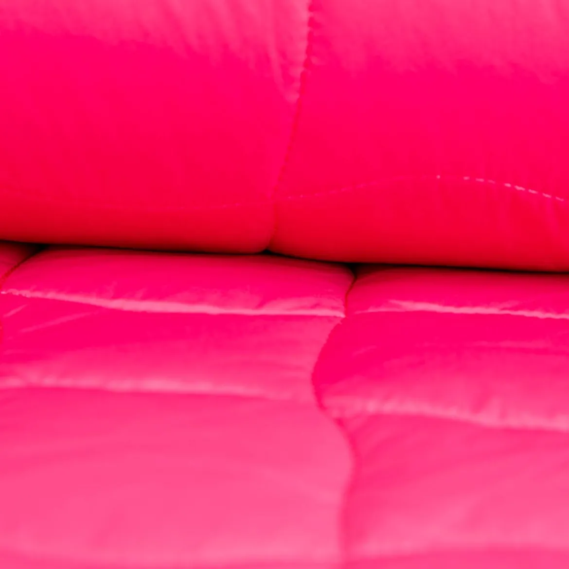 Steppstoff Jackenstoff Graphic Square pink neongrün 1,40m Breite