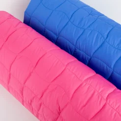 Steppstoff Jackenstoff Graphic Square pink neongrün 1,40m Breite