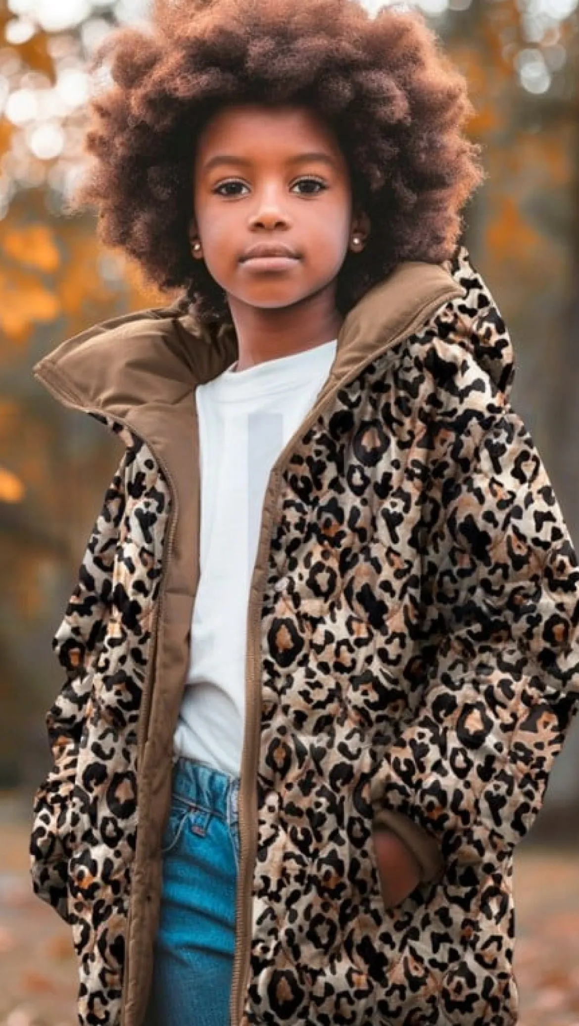 Steppstoff Jackenstoff Velvet Digital Animal Skin Leo braun 1,35m Breite