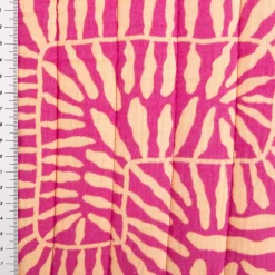 Steppstoff Musselin Stoff Wattierung Doubleface Abstrakt Floral fuchsia 1,30m Breite