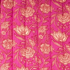 Steppstoff Musselin Stoff Wattierung Doubleface Abstrakt Floral fuchsia 1,30m Breite