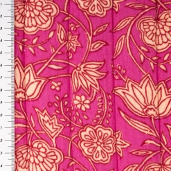 Steppstoff Musselin Stoff Wattierung Doubleface Abstrakt Floral fuchsia 1,30m Breite
