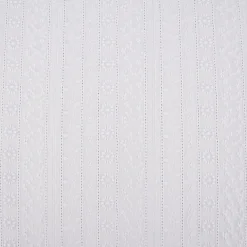 Stickerei Baumwollstoff halbtransparent Streifen Blumen Lochstickerei weiß 1,32m Breite