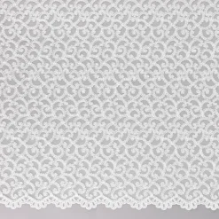 Stickerei Gardinenstoff transparent Rankenstickerei mit beidseitiger Bogenkante weiß 140cm Breite