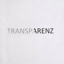 Stickerei-Panneaux Bistrogardine Scheibengardine transparent und nähfrei mit Stickerei Blütenranken ecru 45cm Höhe