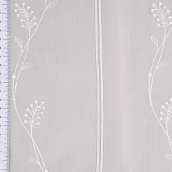 Stickerei-Panneaux Bistrogardine Scheibengardine transparent und nähfrei mit Stickerei Blütenranken ecru 45cm Höhe