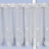 Stickerei-Panneaux Bistrogardine Scheibengardine transparent und nähfrei mit Hirschen und Herzen ecru 30cm Höhe