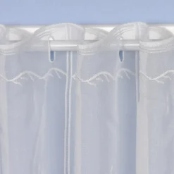 Stickerei-Panneaux Bistrogardine Scheibengardine transparent und nähfrei mit Hirschen und Herzen ecru 30cm Höhe