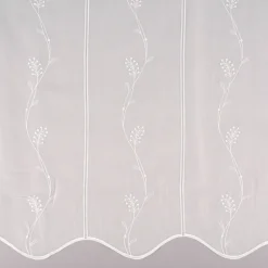 Stickerei-Panneaux Bistrogardine Scheibengardine transparent und nähfrei mit Stickerei Blütenranken ecru 120cm Höhe