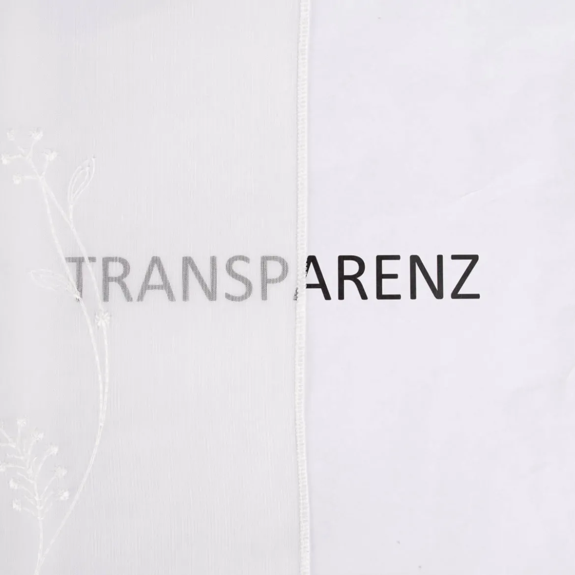Stickerei-Panneaux Bistrogardine Scheibengardine transparent und nähfrei mit Stickerei Blütenranken ecru 120cm Höhe