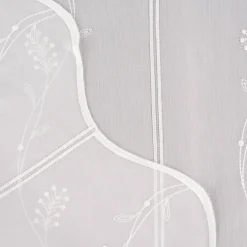 Stickerei-Panneaux Bistrogardine Scheibengardine transparent und nähfrei mit Stickerei Blütenranken ecru 60cm Höhe