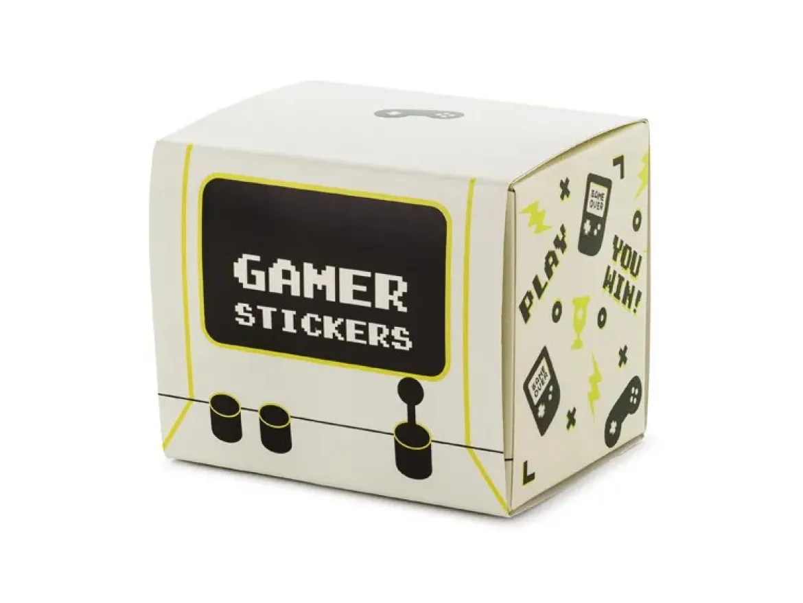 Sticker Set Gamer 36 Stück 18 Designs schwarz creme grün weiß versch. Größen