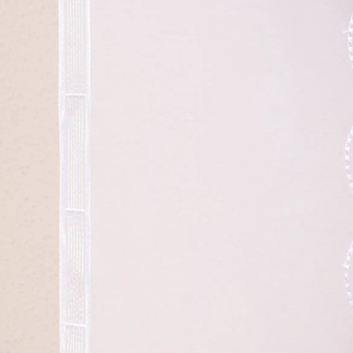 Stickpaneel Flächenvorhang Meterware mit Stickerei Flechtmuster weiß 60cm breit