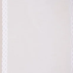 Stickpaneel Flächenvorhang Meterware mit Stickerei Schnörkel Wellenrand weiß 60cm breit