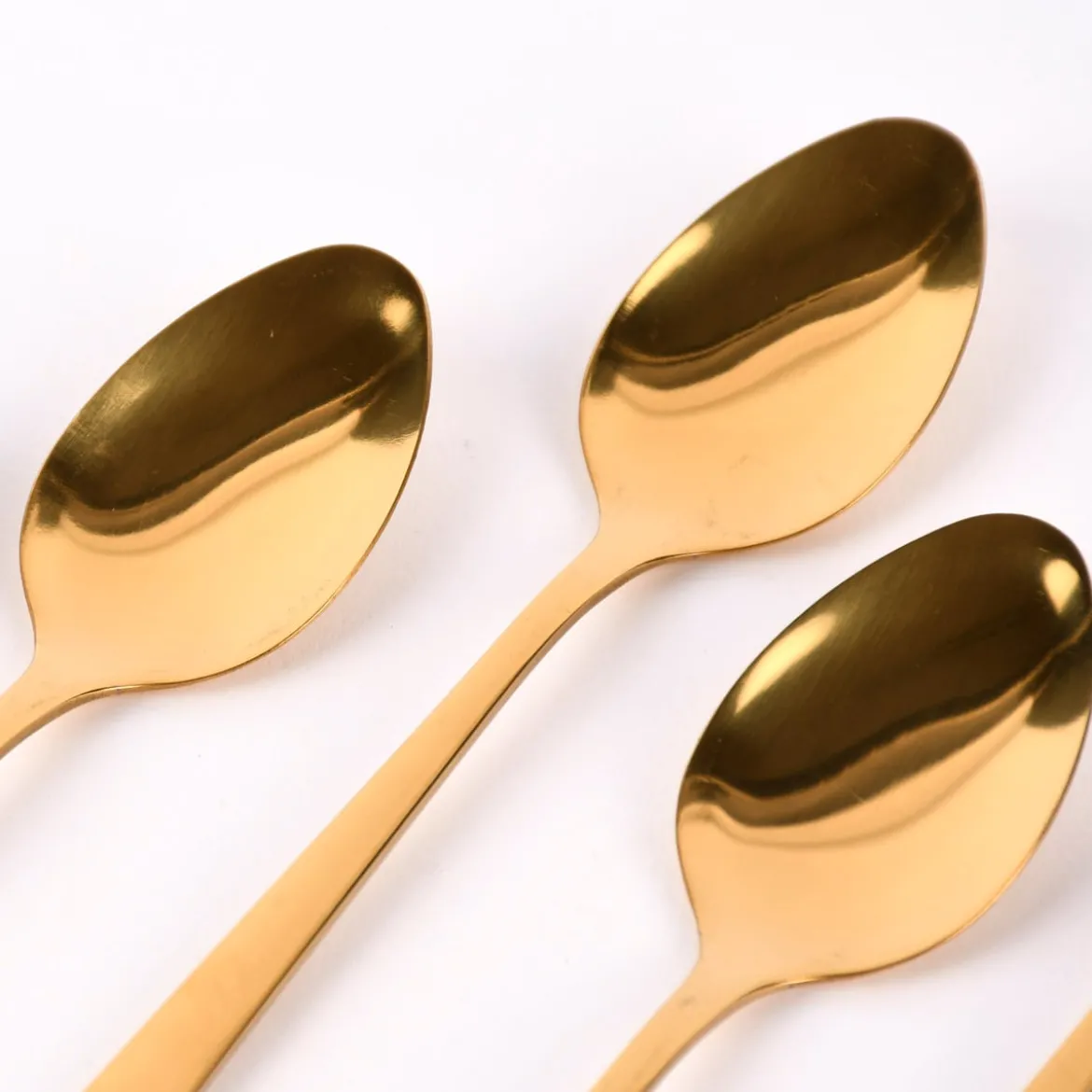 6Stk Eislöffel Longdrink-Löffel langstielige Löffel Edelstahl goldfarbig 20cm